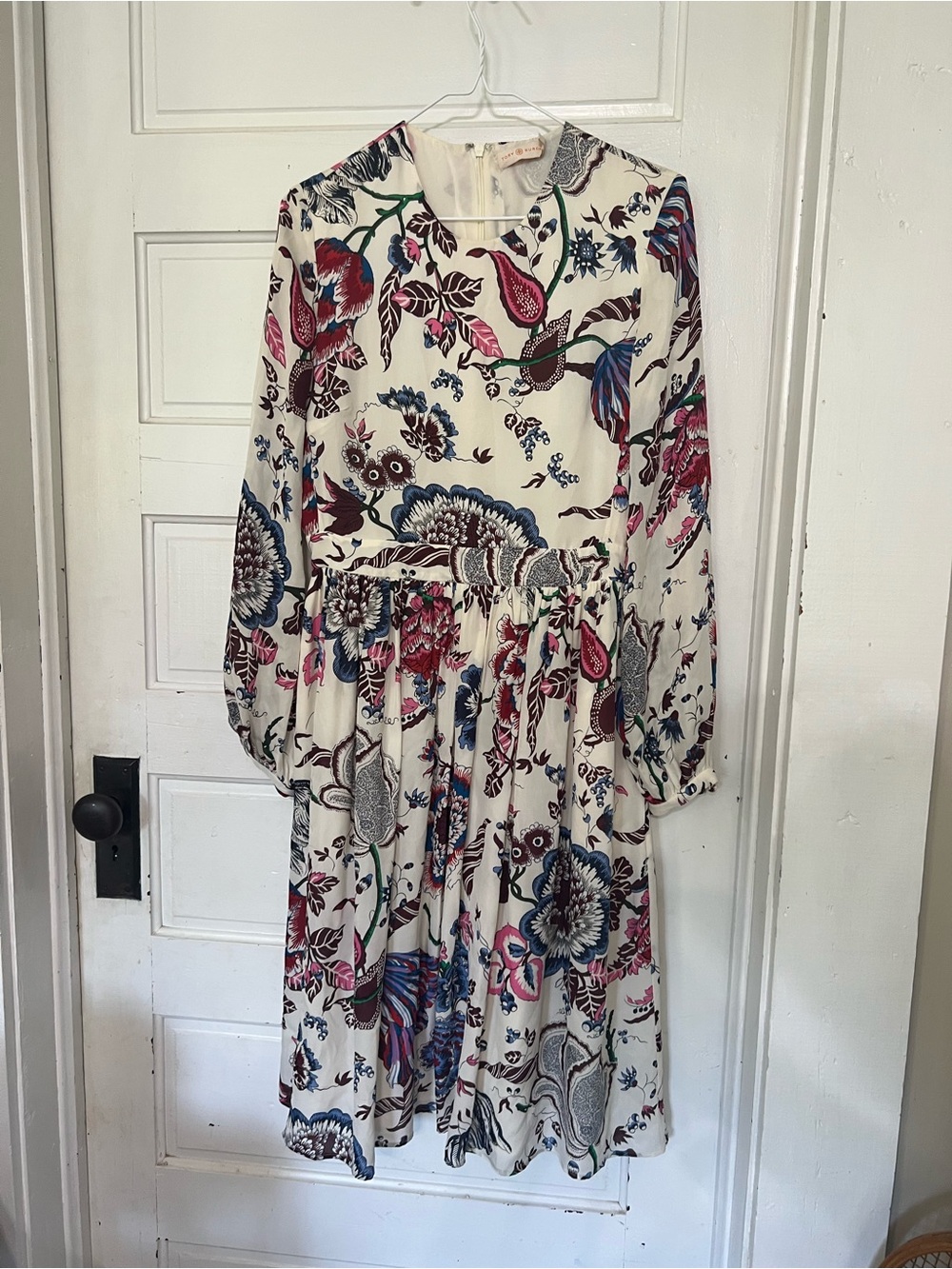Tory Burch Silk Midi Length Dress long sleeve Floral